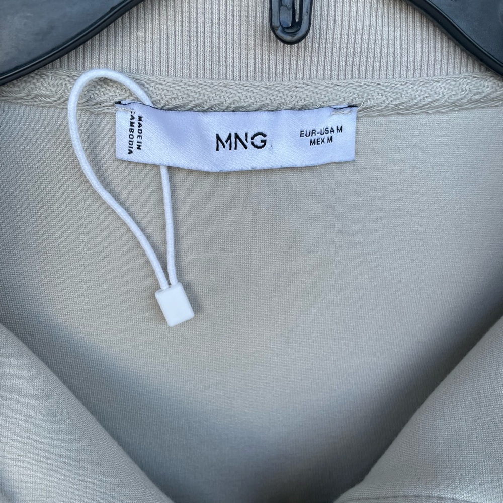 Mango Light Gray Zip Pullover - image 7